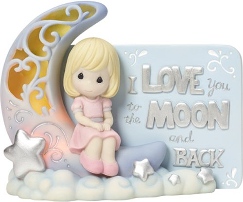 Precious Moments 163408 Girl On LED Moon Figurine $30.99