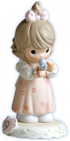 Precious Moments 183865B Brunette Girl WofBird Age 9 Figurine $35.99