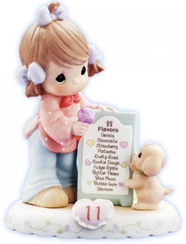 Precious Moments 260924B Brunette Girl WofPuppy and Ice Cream Age 11 Figurine $40.99
