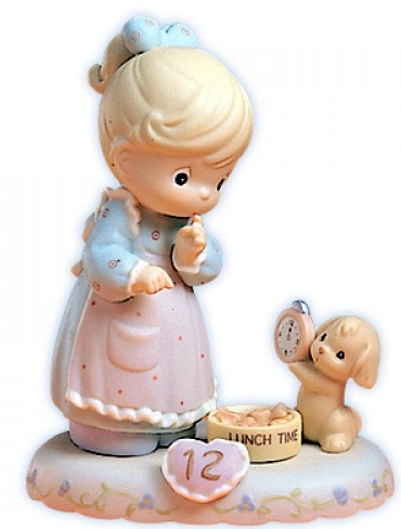 Precious Moments 260932 Girl WofPuppy At Lunch Age 12 Figurine $40.99