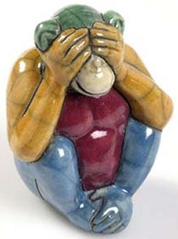 Raku South Africa 795-2 See no Evil Pottery South Africa $26.99
