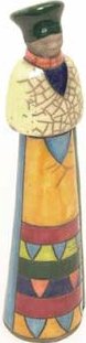 Raku South Africa A13 African Woman Zulu Large Raku Glazed Pottery $46.99