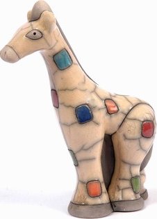 Raku South Africa B807 Giraffe Small Big 8 Raku Glazed Pottery  $24.99