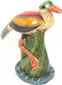 Raku South Africa C29 Crane Raku Glazed Pottery $59.99