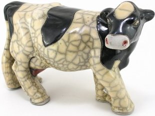 Raku South Africa C61 Cow Holstein Large Raku Glazed Pottery  $59.99