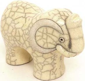Raku South Africa E1W Elephant Small White Raku Glazed Pottery $34.99