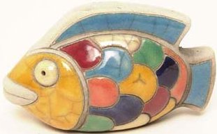 Raku South Africa F1 Fish Fat Small Raku Glazed Pottery $28.99