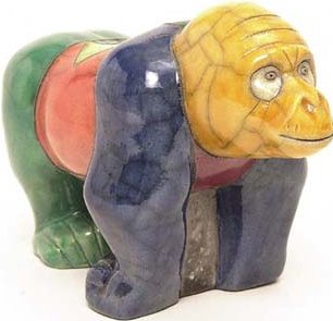 Raku South Africa G17 Gorilla Raku Glazed Pottery Gorillas Gorilla $46.99