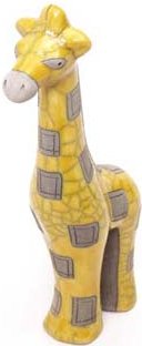 Raku South Africa G9 Giraffe Small Yellow Raku Glazed Pottery $42.99