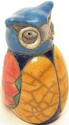 Raku South Africa M29 Owl Mini Raku Glazed Pottery $28.99