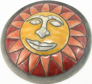 Raku South Africa S28 Sun Medium Raku Glazed Pottery $40.99