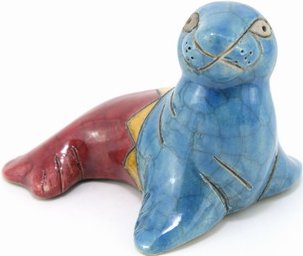 Raku South Africa S32 Seal Small Raku Glazed Pottery $32.99