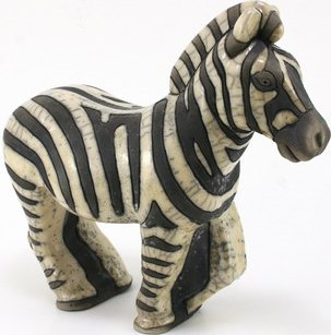 Raku South Africa Z7 Zebra Giant Black & White New Design Raku Glazed Pottery $124.99