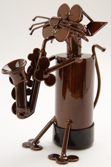 Topperz 88952C Playing Sax Bottle Topper Metal Yardbirds is located in United States $14.99