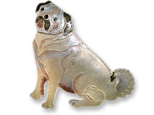 Zarah Co Jewelry 197802 Pug Pin Brooch Sterling Silver $0.00