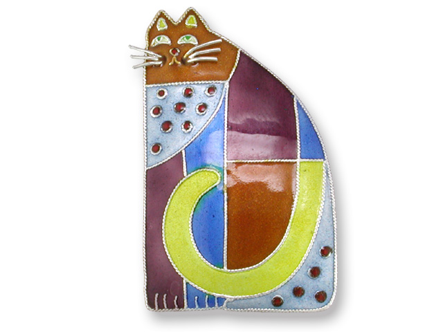 Zarah Co Jewelry 322202 Cubist Cat Pin Brooch Sterling Silver $0.00