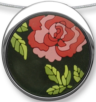 Zarah Co Jewelry 3311V7 Japanese Peonies Necklace Stainless Steel $37.99