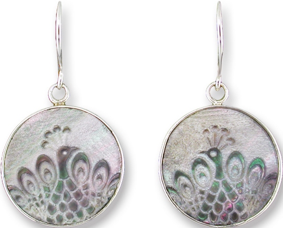 Zarah Co Jewelry 3324S1 Peacock Strut Pierced Earrings Sterling Silver $0.00