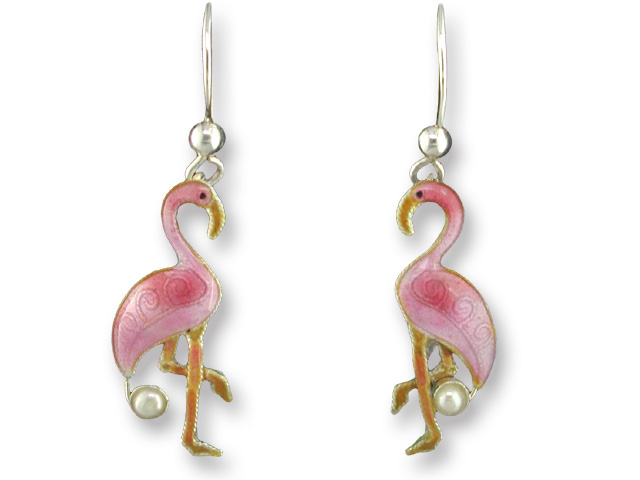 Zarah Co Jewelry 332501 Pearly Flamingo Earrings Sterling Silver $0.00