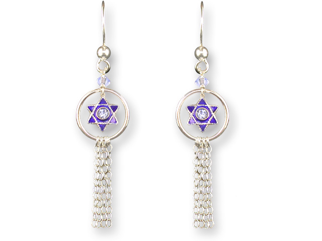 Zarah Co Jewelry 614591 Framed Star of David Earrings Silver $0.00