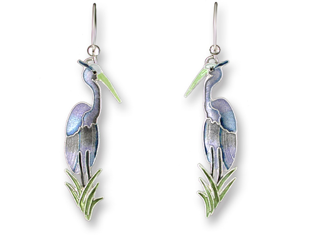 Zarah Co Jewelry 710701 Great Blue Heron Earrings Sterling Silver $0.00