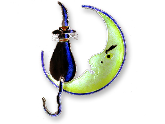 Zarah Co Jewelry 714492 Witch Cat Pin Brooch Sterling Silver $0.00