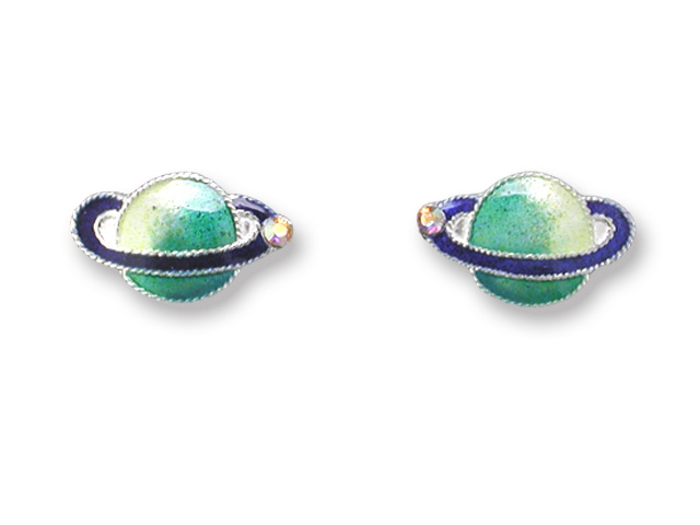 Zarah Co Jewelry 719801 Saturn Post Earrings Sterling Silver $0.00