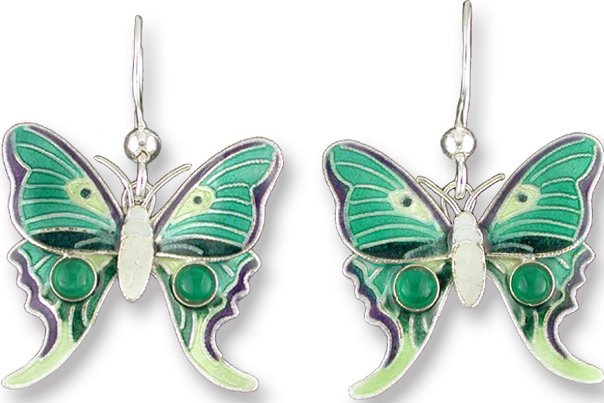 Zarah Co Jewelry 77901 Butterfly with Onyx Earrings Sterling Silver $0.00